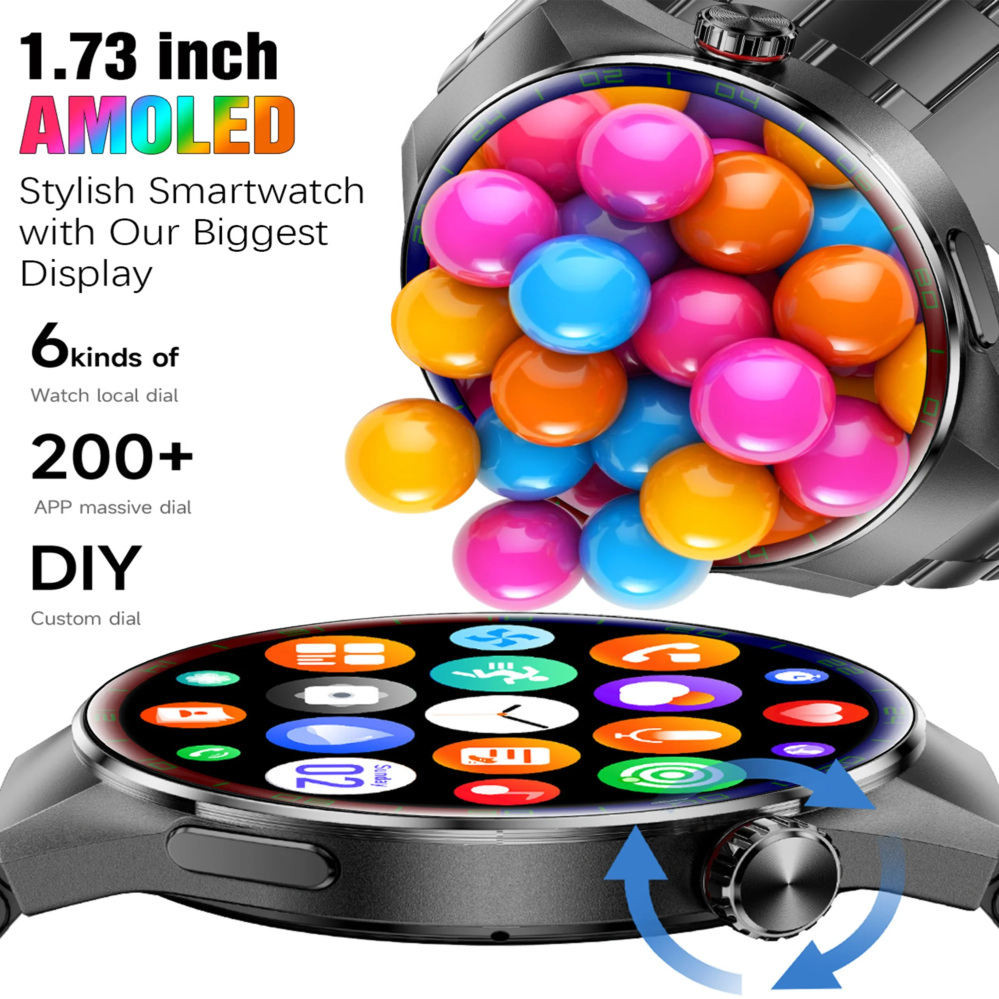 2025 nieuwe heren GPS Outdoor Fitness Smart Horloge 1.75-inch AMOLED Scherm Hartslagmeter Bluetooth Oproep IP68 Waterdicht - Afbeelding 2