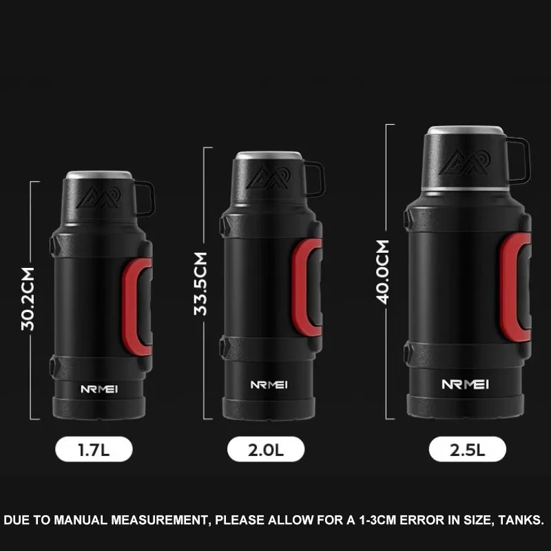 1 PC Stainless Steel Thermos Bottle with Handle Outdoor Portable Large Capacity Thermal Water Bottle Keep Hot and Cold for 72H
