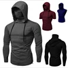 Sudadera fina de manga larga con capucha para hombre, sudadera con máscara de empalme informal, Sudadera con capucha de máscara grande, Tops con capucha para ciclismo, novedad