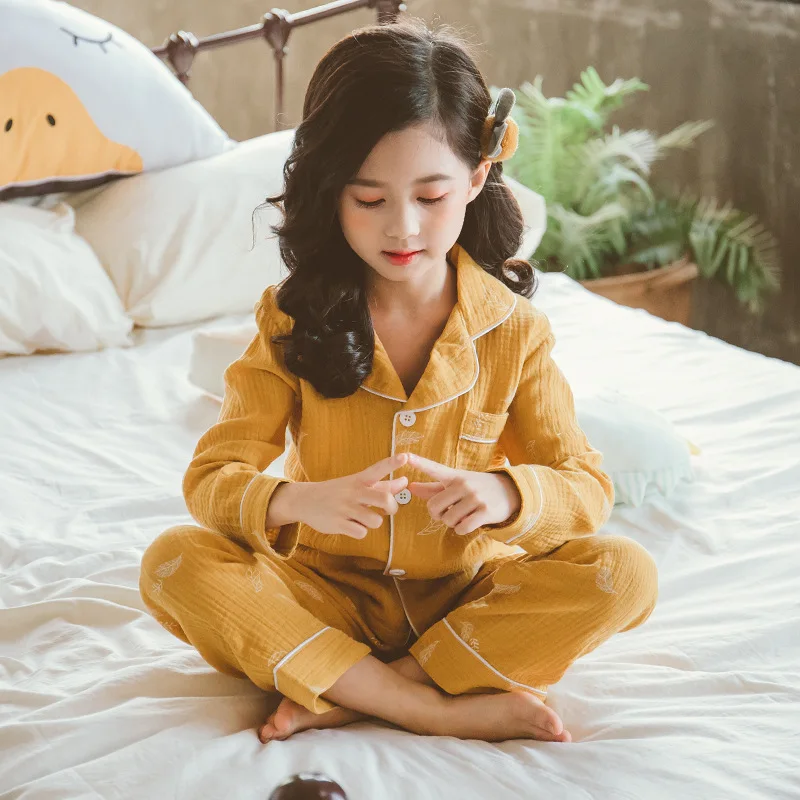 

Children Pajamas Sets Cotton 2022 Autumn Kids Leaves Homewear Suit Girls Casual Long Sleeve Christmas Pyjamas Set Sleepwear