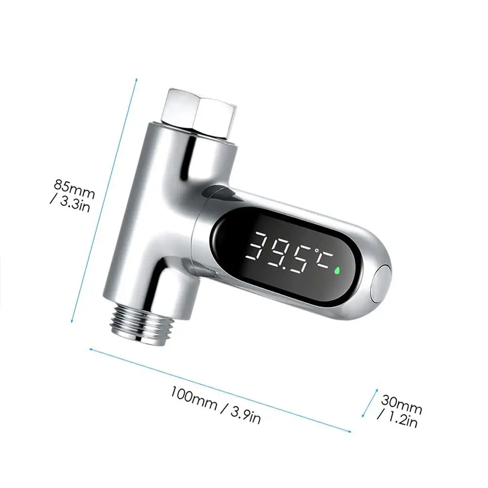 LED Display Water Shower Thermometer 0~100℃ Self-powered Water Thermometer Monitoring Baby Care Energy Smart Meter 360&deg; Rotation