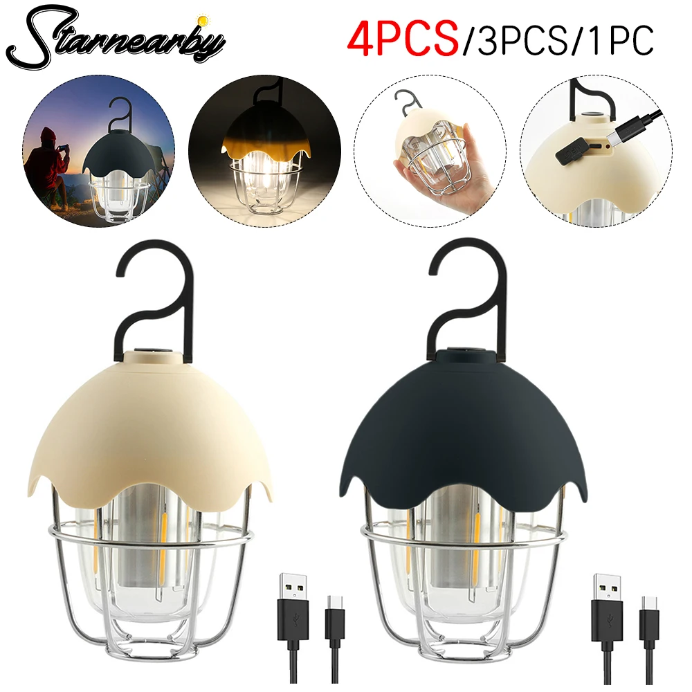 LEDCampingLanternPortableVintageCampingLightSteplessDimming