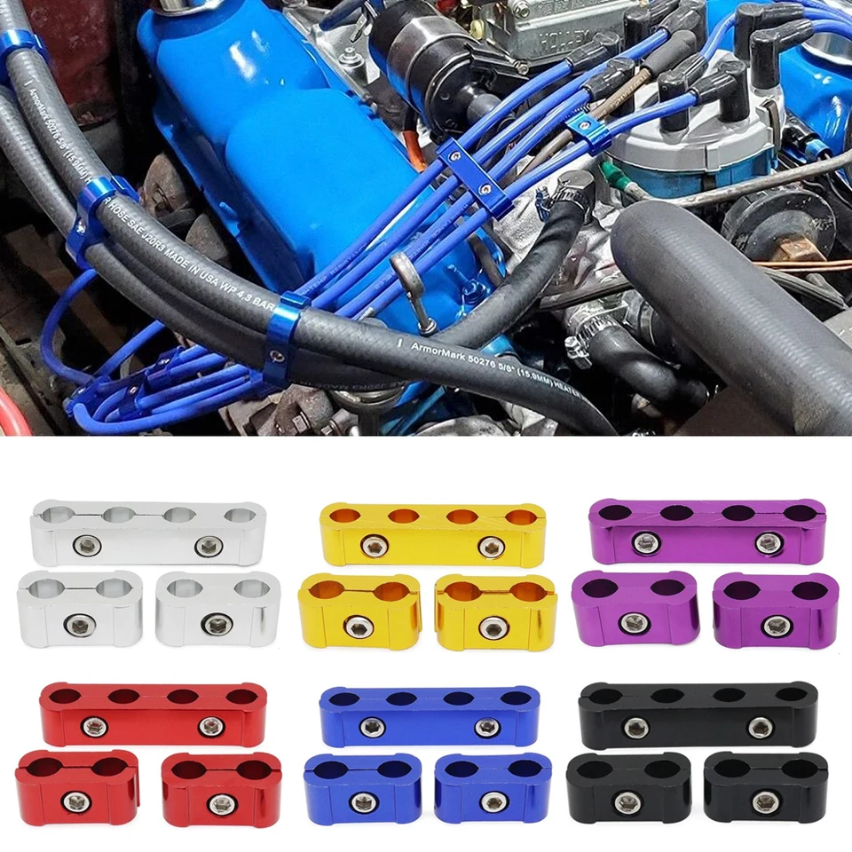 3Pcs Aluminum Alloy Engine Spark Plug Wire Separator Divider Organizer