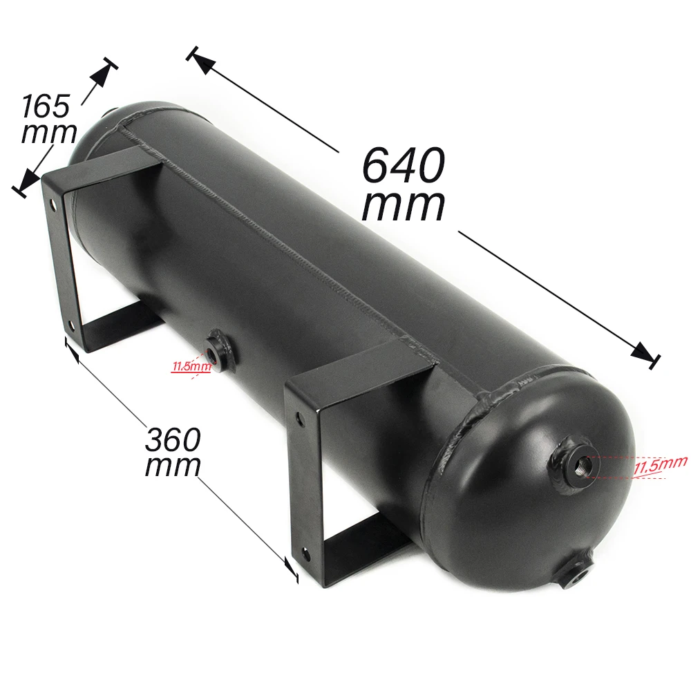 3 Gallon 4 Gallon 5 Aluminum Air Cylindern Black Air Tank Pneumatic Suspension Tank Horn 1/4 NPT Holes air tank