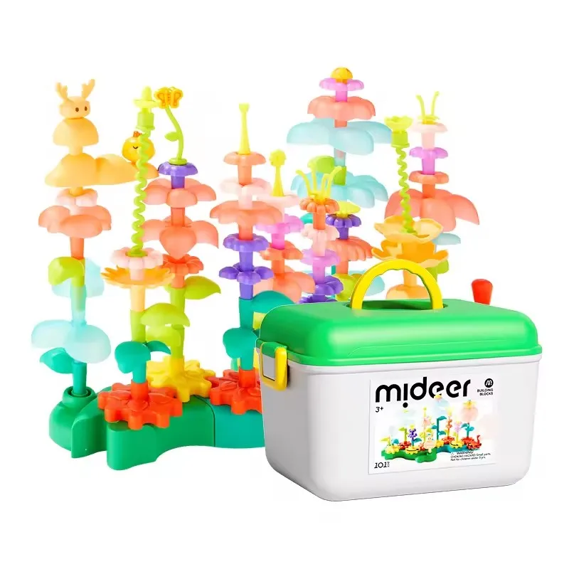 Mideer Children Rotating Dreamy Garden Gear Linkage Building Blocks DIY Assemble Educational Toys Christmas Gifts For Kids 3Y+