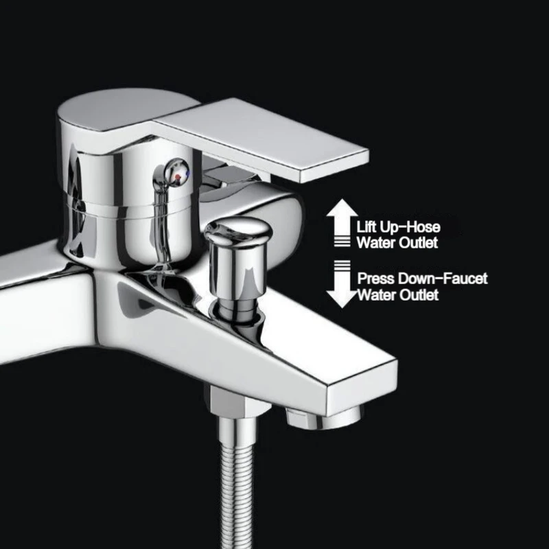 Bathroom Shower Faucet Bathtub Faucet ABS Plastics Handle Wall Mounted Dual Spout Hot Cold Mixer Valve Nozzle Tap For Bathroom Bathroom Shower Faucet Set