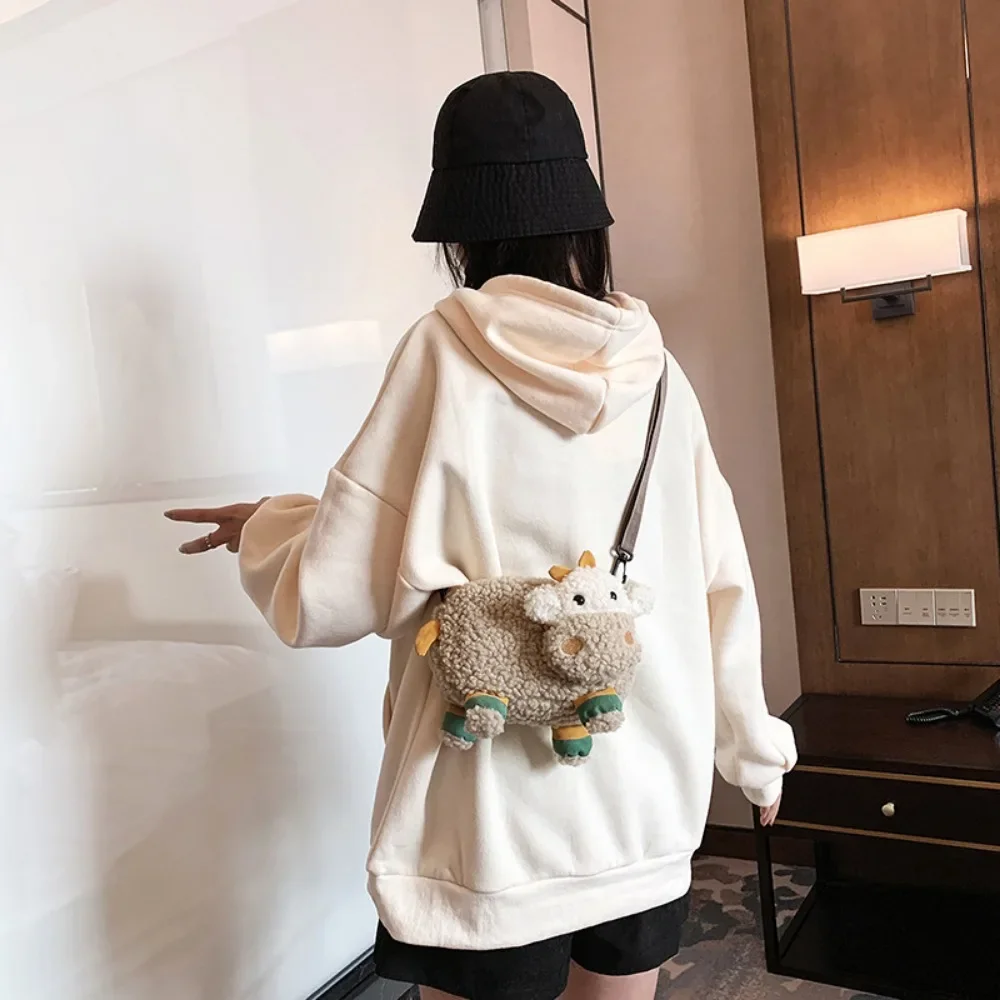 Kawaii Japanese Style Shoulder Bag Cute Faux Fur Girls Winter Soft Bag 크로스백