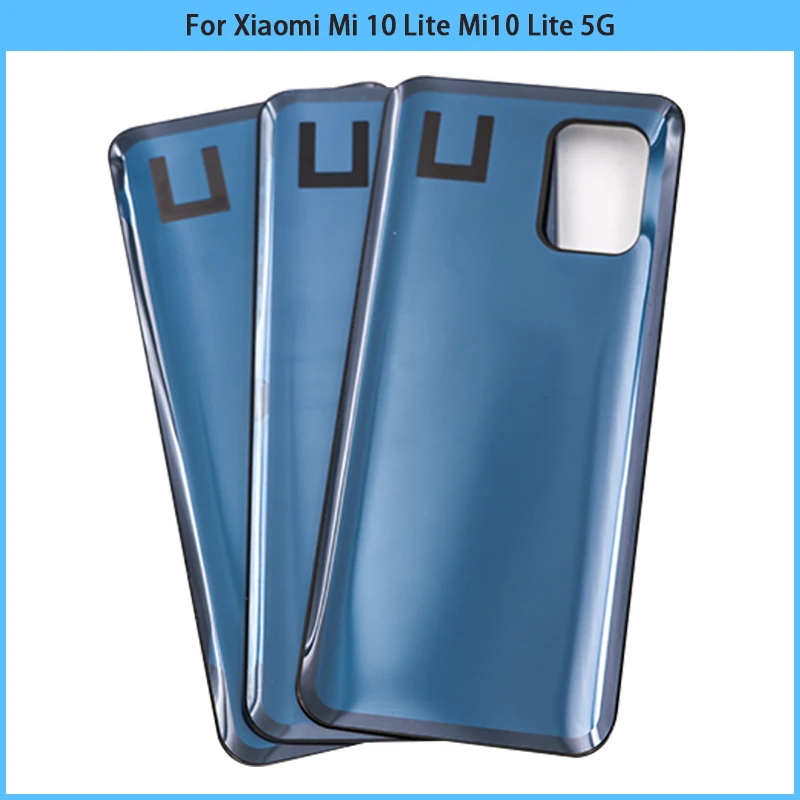 New For Xiaomi Mi 10 Lite Mi10 Lite 5G Battery Back Cover 3D Glass Panel Rear Door Glass Housing Case With Adhesive Replace