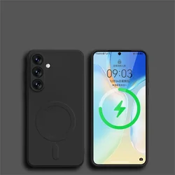 Custodia Shockproof in Silicone Liquido Magnetico con Ricarica Wireless e Compatibilità MagSafe