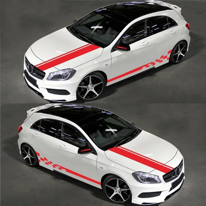 WRC Stripe Car Covers Vinyl Film PVC Racing Sports Decals Car Stickers For Auto Head Rearivew Mirror Side Body Stripe Stying car stickers carbon fiber car stickers