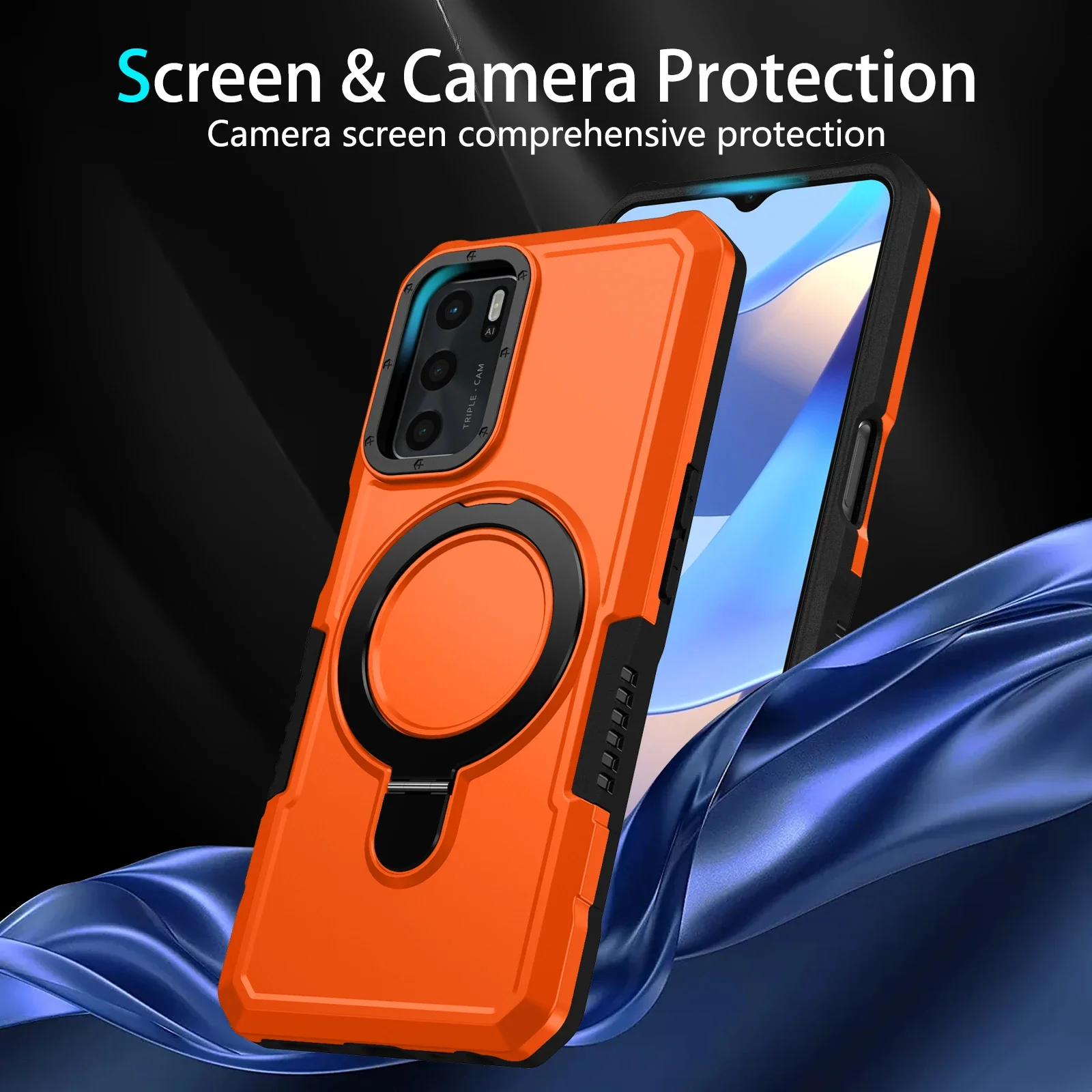Shockproof Adjustable Rotated Ring Stand Case - Universal Fit, 4G/5G Compatible