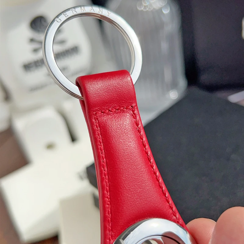 LJ2 Luxury MB Car Key Chain Blue Red Black Leather 316 Stainless Steel High Quality Gift