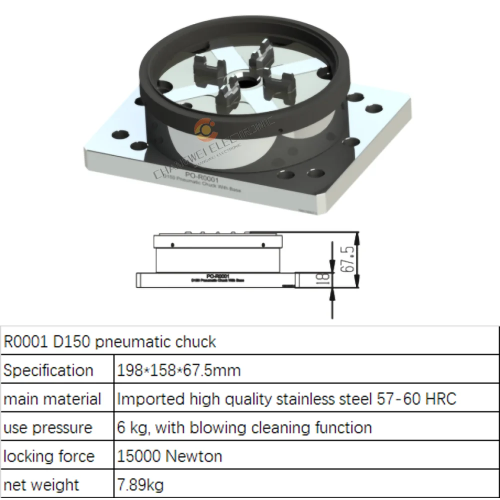 

D100 Curved Head Pneumatic Chuck for EDM Spark Machine Electrode Clamping Precision CNC Engraving Chuck Apply to ER/3R Interface