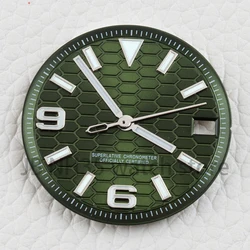 Blue Luminous Watch Dial and Hands - 28.5mm Replacement Parts - No logo (10 - dark green)