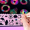 16/60Pcs Scratch Paper Kids Rainbow Magic Scratch Off Paper Sheets Art Craft Kit Black Note Paper Drawing Pads with Stencils 6