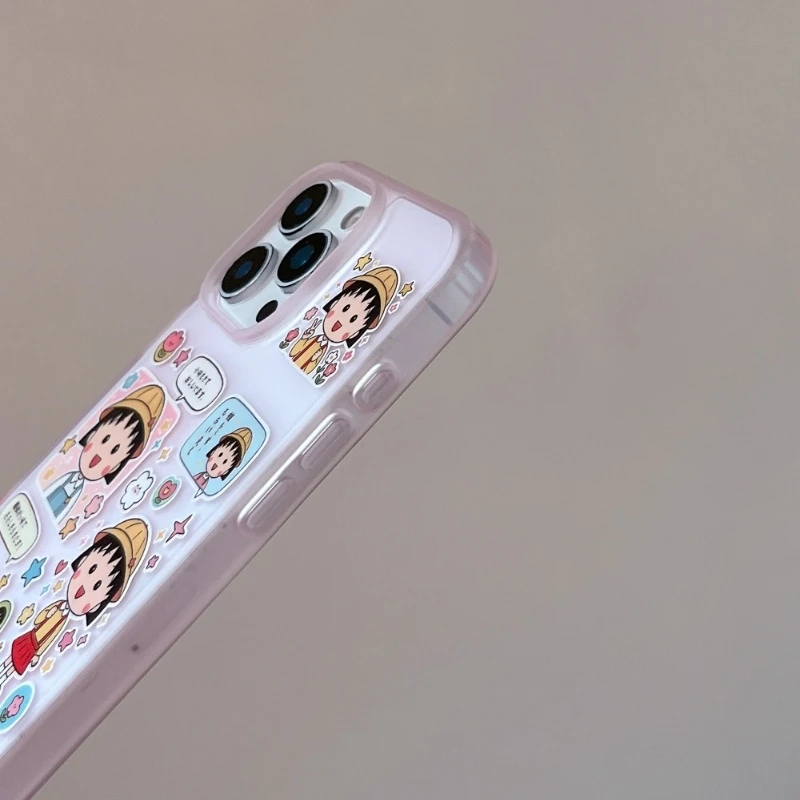 Adorable Chibi Maruko-chan Shockproof Phone Case - Cartoon Anime Hard Cover