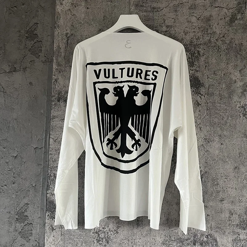 Long Sleeve Tee Vultures Logo T Shirt Men Woman 1:1 Loose Black