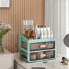 Multi-functional Makeup Organizer Drawer Type Jewelry Container Cosmetic Storage Box Makeup Case Brush Lipstick Holder Skincare 4