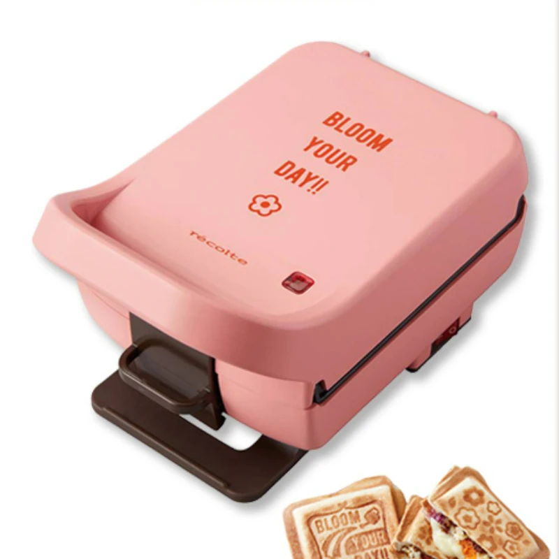 Lovely Cherry Blossom Powder Sandwich Breakfast Machine, Household Multi-function Edge Toaster Light Food Machine, Bread Maker 6