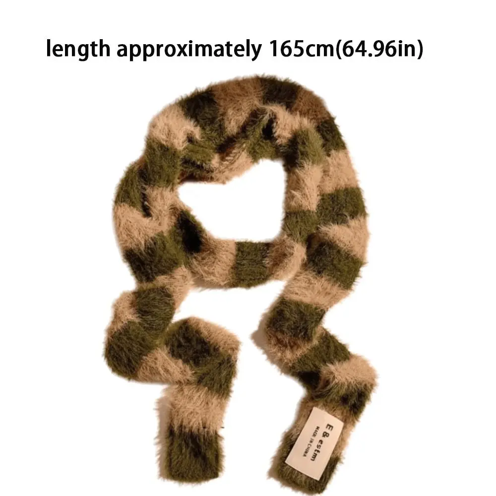 Knitted Y2K Girl Stripe Scarf Slim Warm Neck Women Long Scarves Fashion Streetwear Skinny Scarf Clothing Accessories