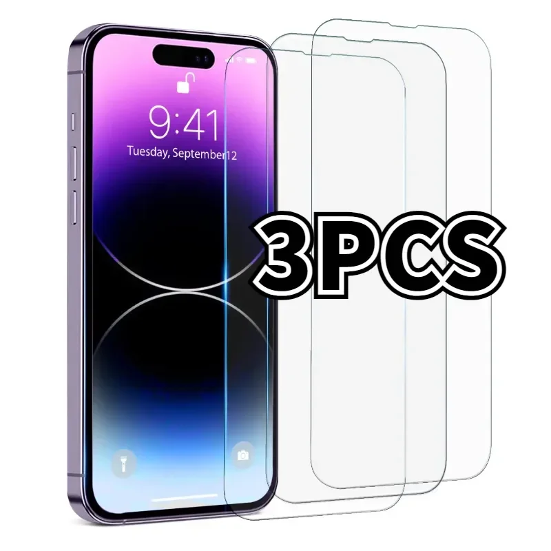 

Закаленное стекло для iPhone 15 13 14 Pro Max, защитная пленка для экрана iPhone 14 15 Plus 11 12 Pro Max, 3 шт.