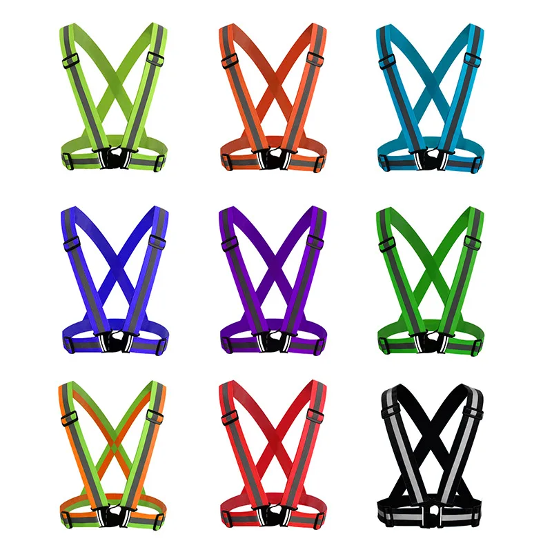 Adjustable Safety Vest Highlight Reflective Straps Safety Jacket Night Work Running Riding Clothing Elastic Band