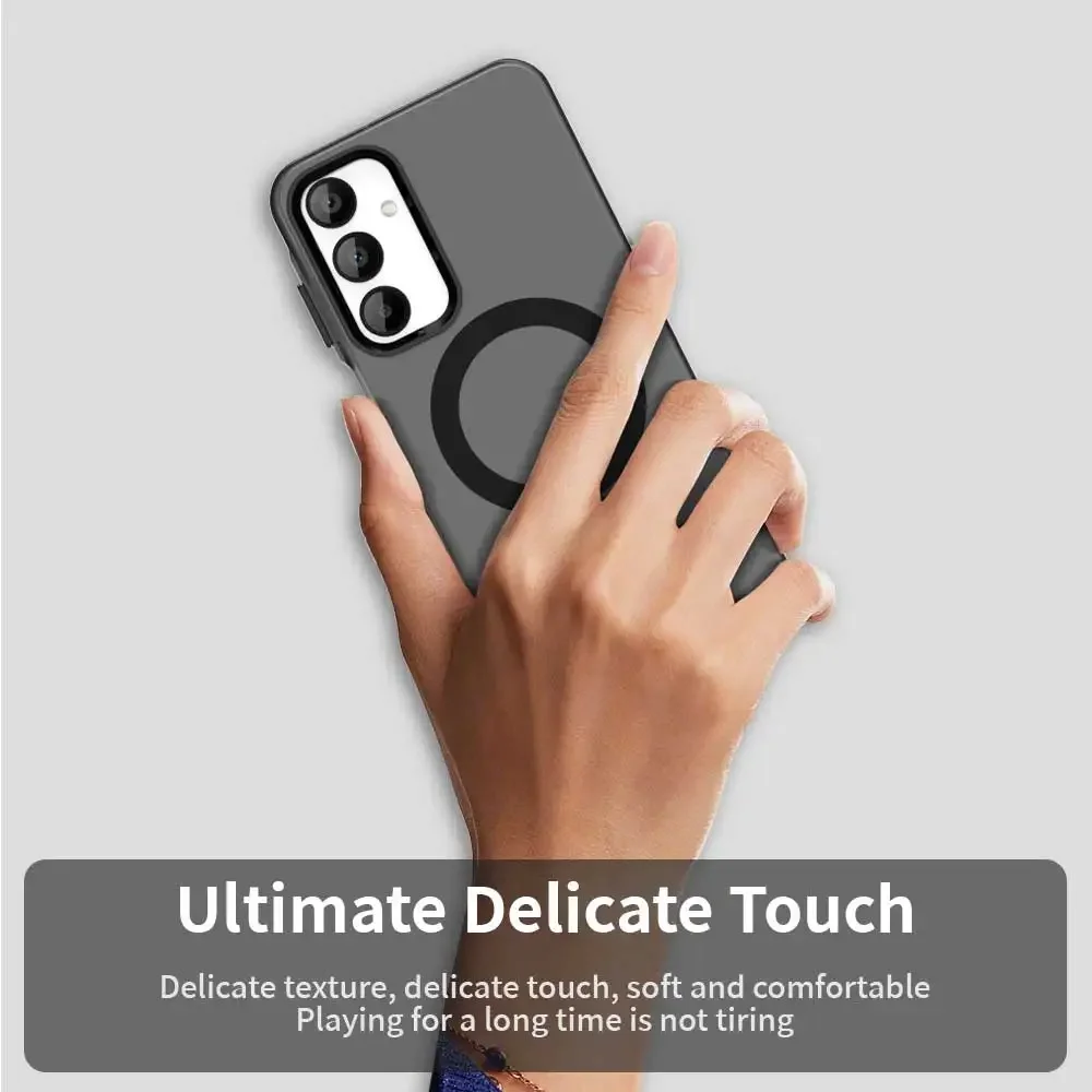 Magnetic Wireless Charging Candy Color Matte Silicone Phone Case