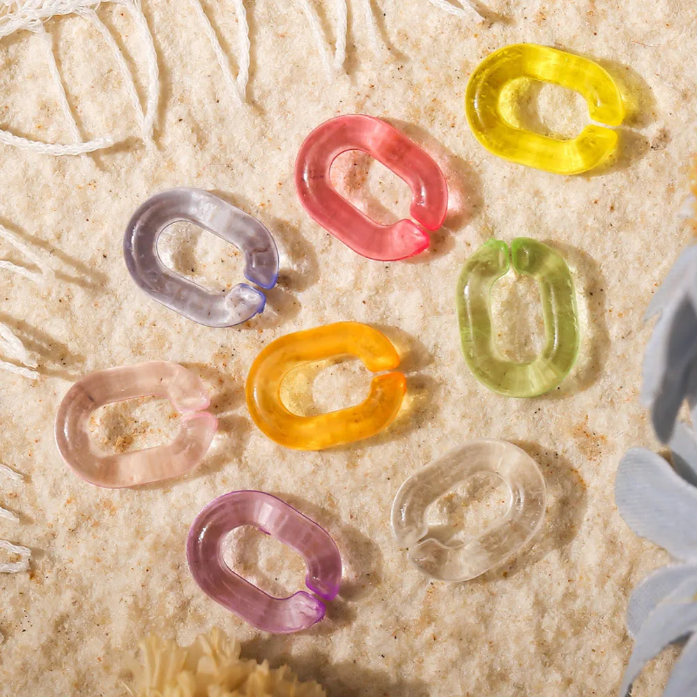 

50pcs Summer Clear Latch Nail Art Charm 3D Jelly Colorful Transparent Chain Nail Decoration DIY Kawaii Nail Accessories