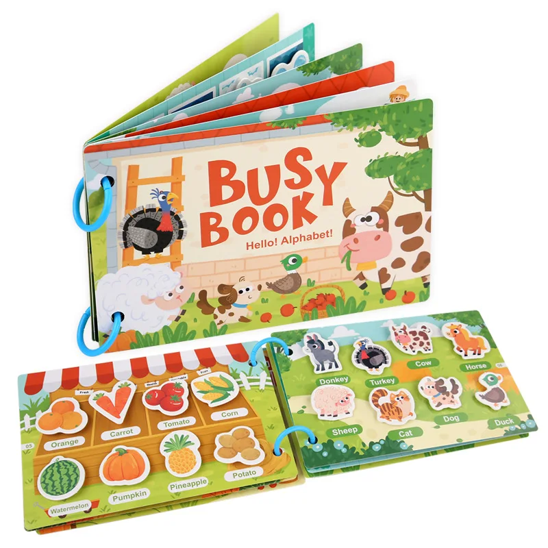 Montessori Busy Book Sticker Activity Toy for Toddlers 1