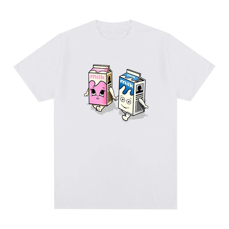 Hip Hop Rock T Shirt Blur Band Rock Milk Printing Short Sleeve Couple Men Women Clothing 100%Cotton Streetwears Tops Casual Tees