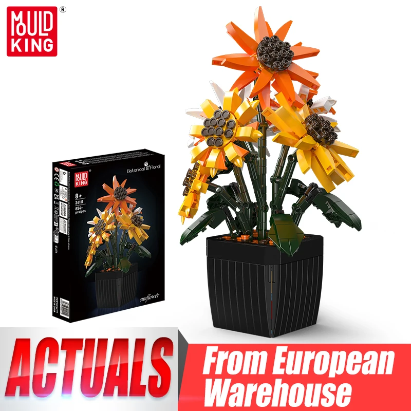 Bukiet słoneczników z klocków Mould King 24111 z EU za $28.59 / ~108zł