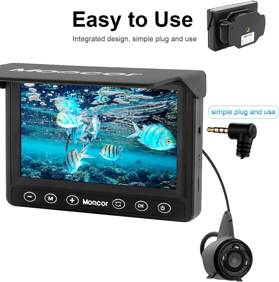 Portable Video Fish Finder with 4.3 Inch LCD Monitor, Ice Fishing Camera for Ice Lake Sea Boat Kayak Fishing