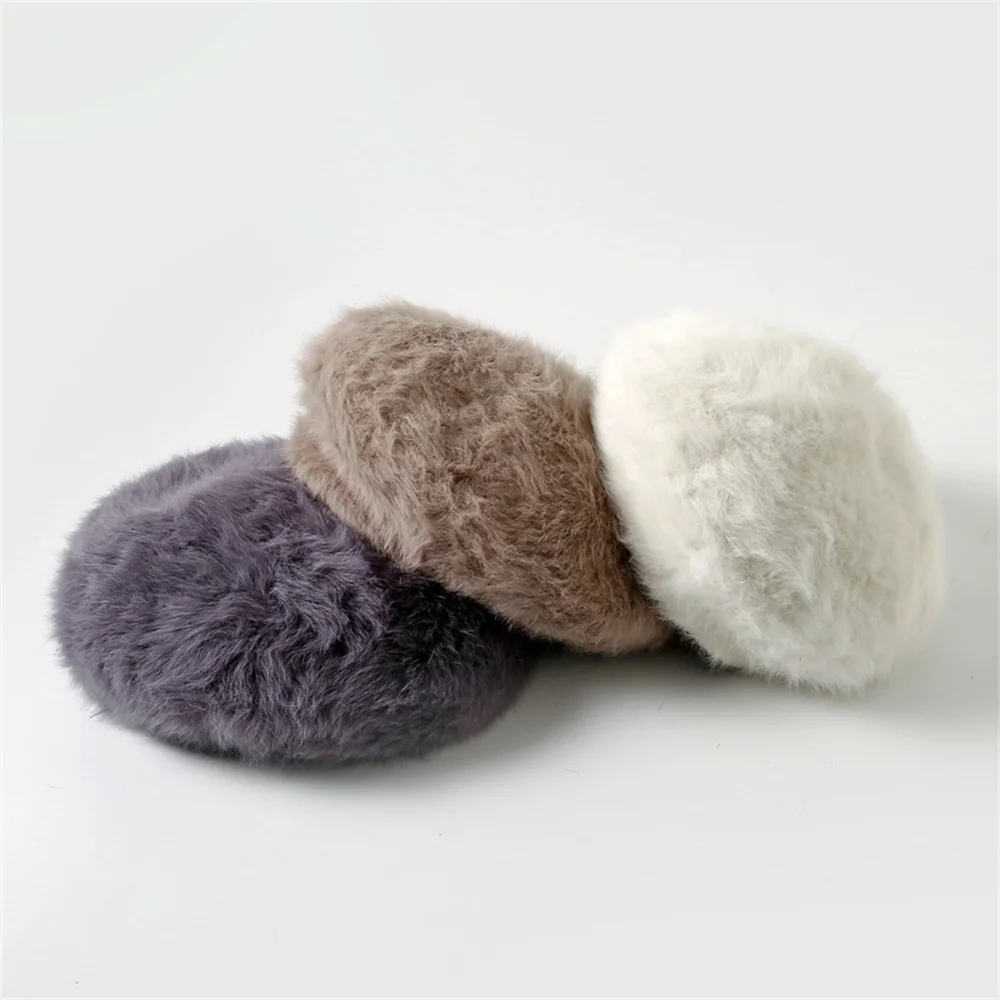 

Too gentle~Autumn and Winter New Rabbit Hair Hat Women's Winter Warm Beret Women's Face Show Little Artist Hat