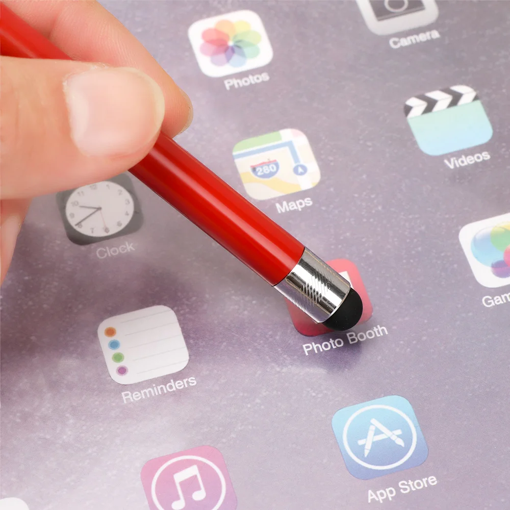 Penne Stilo per Touch Screen, Penna Stilo per Tablet, Stilo Capacitivo Universale a Doppia Punta per Tutti i Tablet e Telefoni Cellulari (Rosso