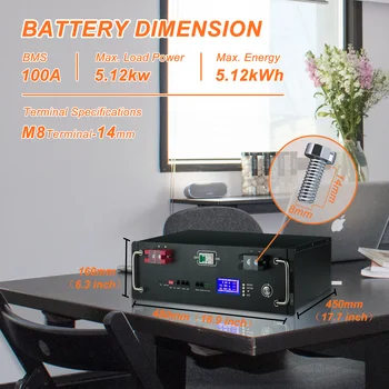 New 48V 100Ah LiFePo4 Battery Pack 51.2V 5kw Lithium Iron Phosphate ...