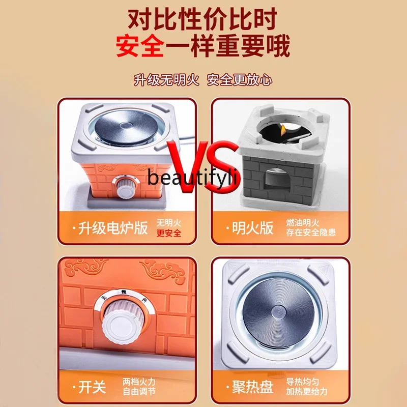 Mini Kitchenette Real Cooking Full Set of Toys Real Cooking Edible Girl Birthday Gift