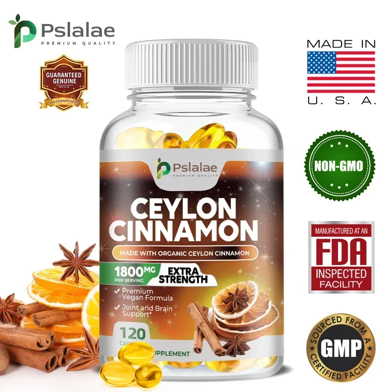 

Pure Ceylon Cinnamon Supplements - Certified Organic Ceylon Cinnamon Pills, Non-GMO, Gluten-Free, Dairy-Free