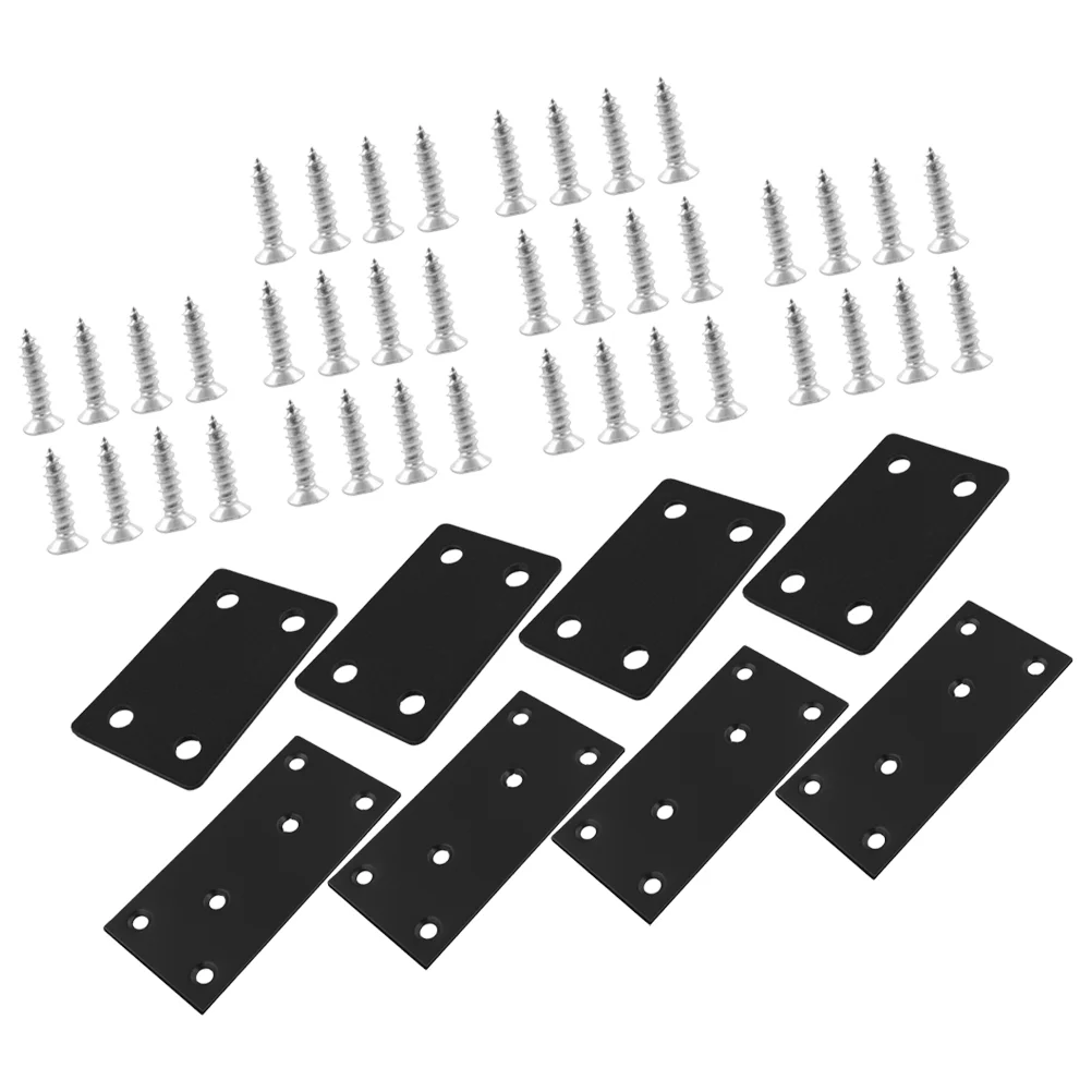 

1 Set Mending Plate Iron Cabinet Corner Brace Straight Bracket Wall Bracket Supply with Screws