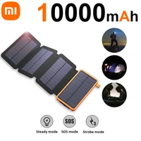 Xiaomi Solar 10000mAh Power Bank Foldable Large Capacity Charger Compatible Portable Fast Charging For iPhone Samsung Huawei NEW 1