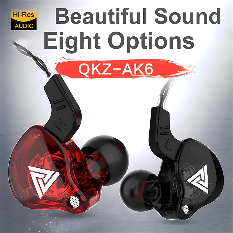 

QKZ AK6 HiFi Wired Game Running Subwoofer Stereo Headphones 3.5MM In Ear With Mic Monitor Music Magic Sound Earbuds Headset