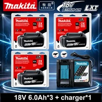 Batterie Makita 18V 6,0Ah 100% originale authentique, batterie lithium-ion rechargeable, remplacement BL1830B L1840B L1850B L1860B 1
