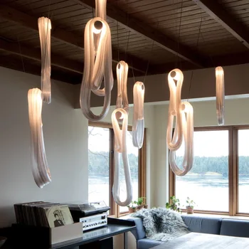 Lampadario da soggiorno moderno per scala Loft comodino arte portachiavi Design sospensione sala da pranzo lampada a sospensione apparecchio lustro
