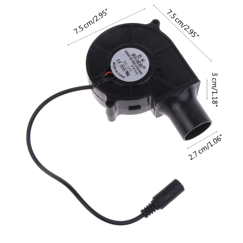 US/EU Plug BBQ Fan Air Blower 12V Large Air Flow 110V 220V AC Powered Fan Variable Speed Controller Picnic Barbecue Tool C6UE 6