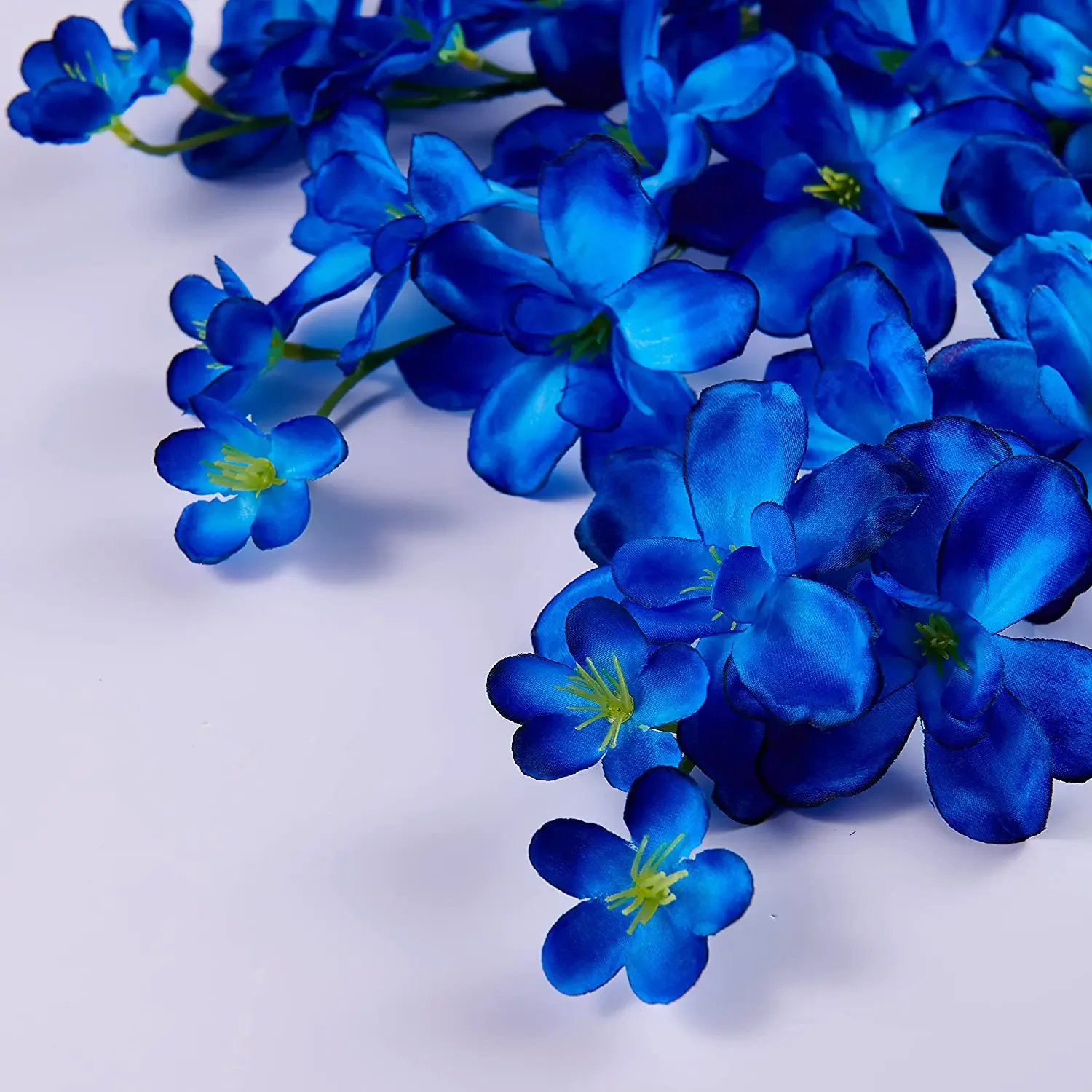 Set of 10 Elegant Blue Artificial Orchid Stems for Weddings and Home Décor