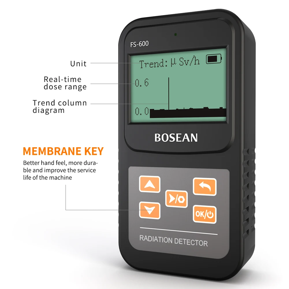 FS-600 Portable USB Nuclear Radiation Detector Geiger Counter Meter Radioactivity Ray X-Ray &gamma;-Ray Radiation Tester Dosimeter