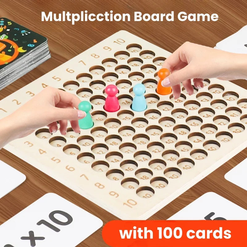 Montessori Educational Wooden Toys Children Baby Math Toys 99 Multiplication Table Math Arithmetic Teaching Aids for Kids Gifts math toys educational toys teaching aids toys