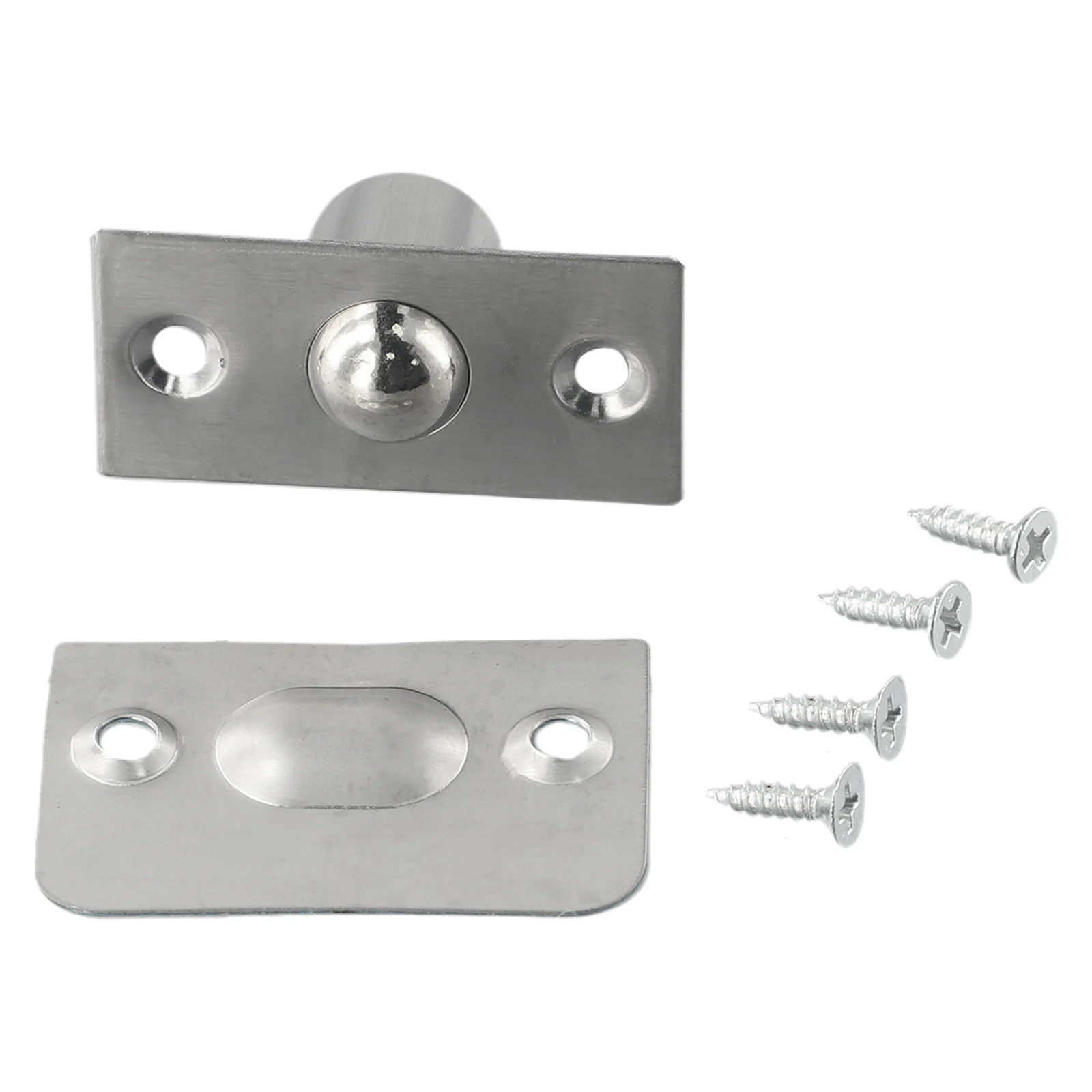 Cabinet Door Latch Door Top Bead Stainless Steel Spring Invisible Wooden Cabinet Door Beads Lock Closet Ball Catch Latch With Screws