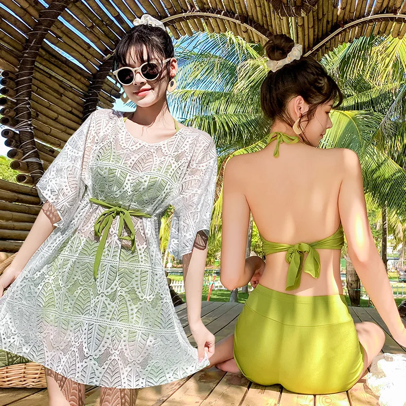 

Женский купальник с разрезом, стальная поддержка, толстовка с длинными рукавами, сбор для похудения, купальники с горячими источниками, комплект из 3 предметов