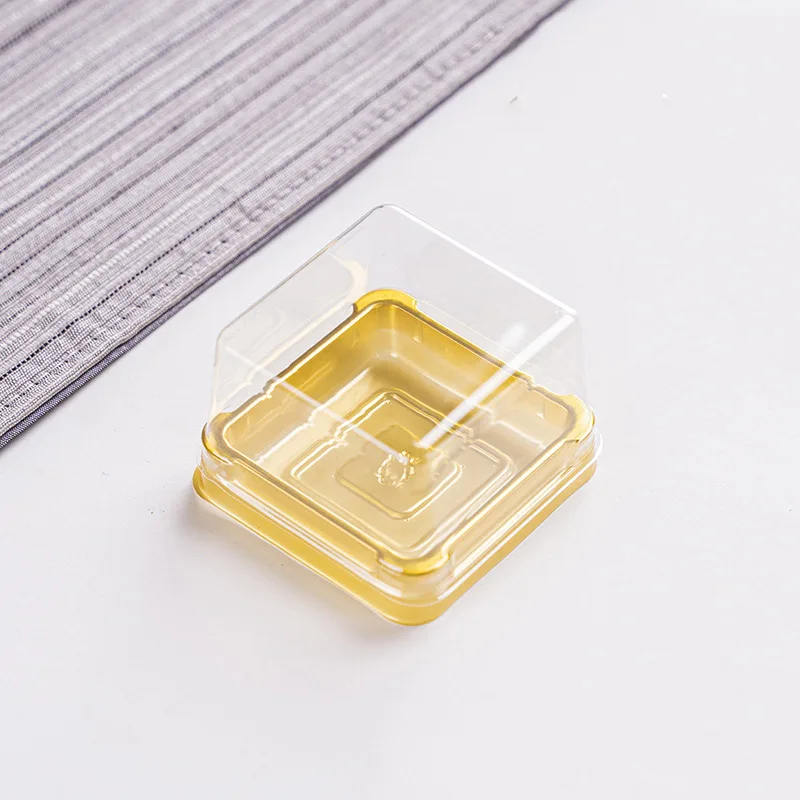 50pcs Mini Transparent Cake Box Cupcake Pastry Bakery Packaging