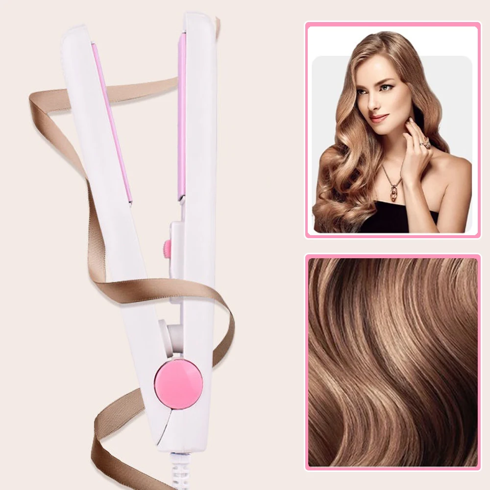 New Travel Hair Styling Tool Mini Hair Straightener Small Power Curling Irons Girls Air Bangs Portable Gift Splint Flat Iron 4